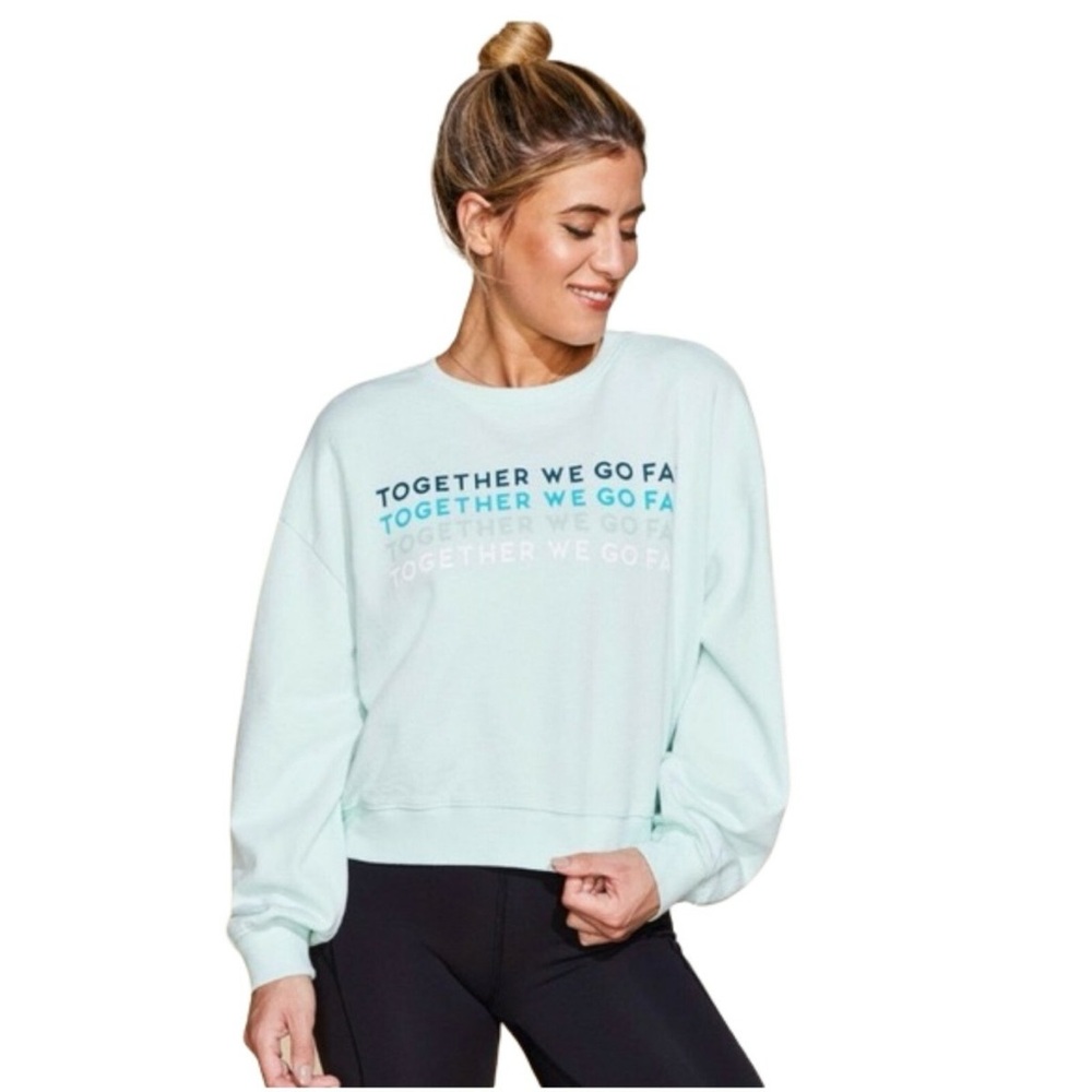 Peloton Mint Green Together We Go Far Graphic Sweatshirt